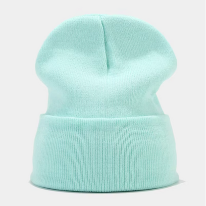 Solid Color Knit Ribbed Beanie