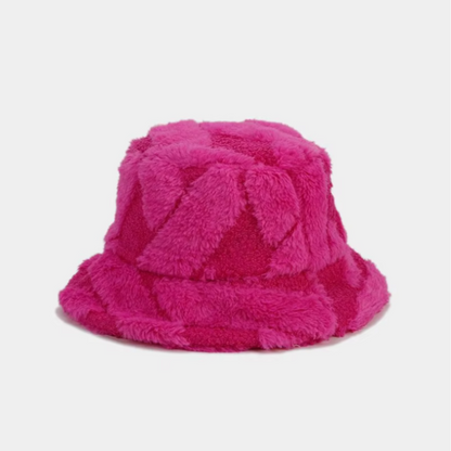 Solid Color Slash Fur Bucket Hat