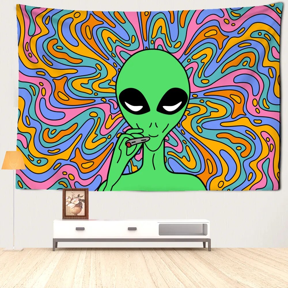 Multicolor Swirl Background Alien Blazing Tapestry