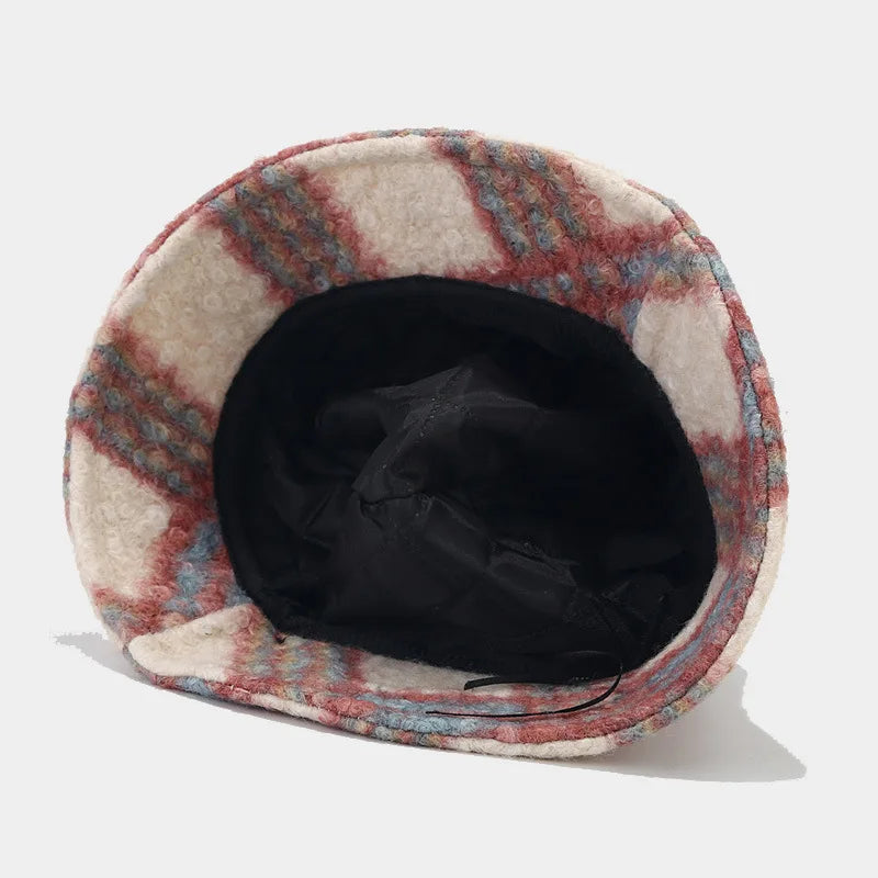 Plaid Fleece Bucket Hat