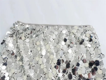 Neutral Sequin Mini Skirt