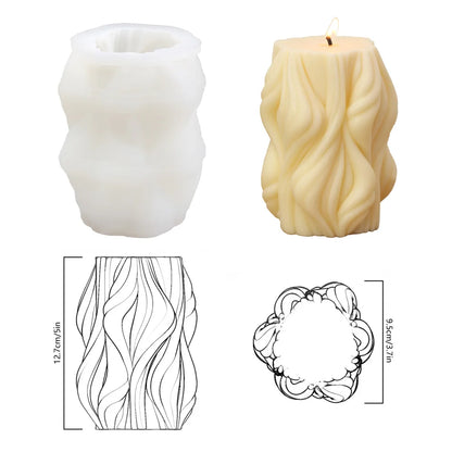 Wavy Cylinder Candle Mold