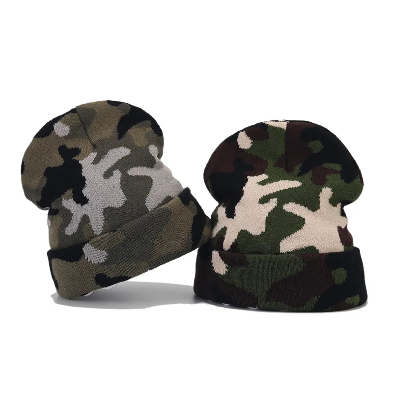 Camouflage Print Knit Beanie