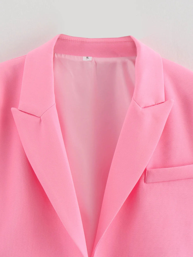 Solid Color Crop Blazer