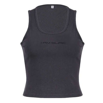 Black I Am Sure Sleeveless Top