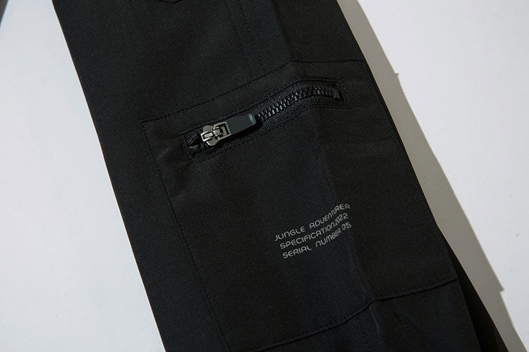 Black Cargo Buckle Joggers