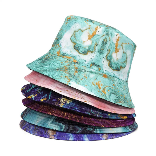 Marble Print Cotton Reversible Bucket Hat