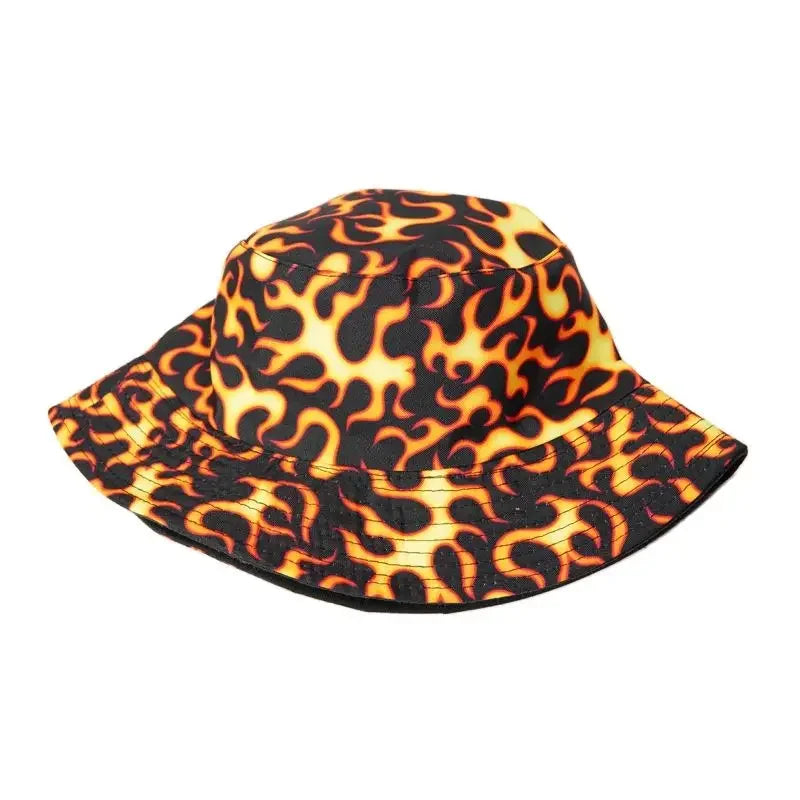 Fire Print Cotton Reversible Bucket Hat