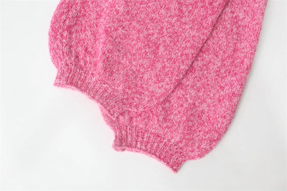 Grainy Pink Backless Back-Tie Sweater