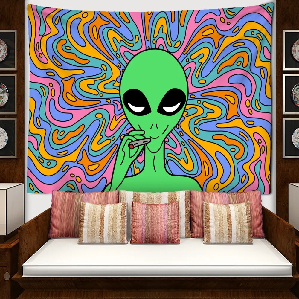 Multicolor Swirl Background Alien Blazing Tapestry