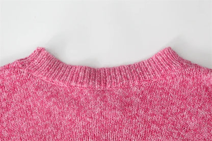 Grainy Pink Backless Back-Tie Sweater