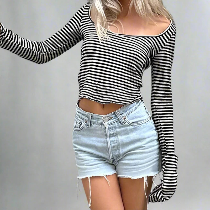 Black And White Stripe Long Sleeve