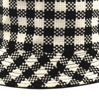 Neutral Plaid Tweed Reversible Bucket Hat