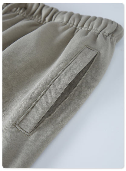 Neutral Solid Color Jogger Sweatpants