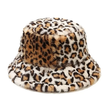 Brown Cheetah Fur Bucket Hat