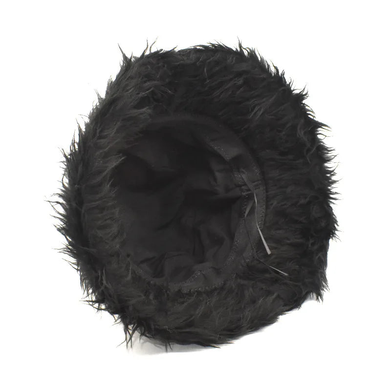 Long Fluffy Fur Hair Bucket Hat