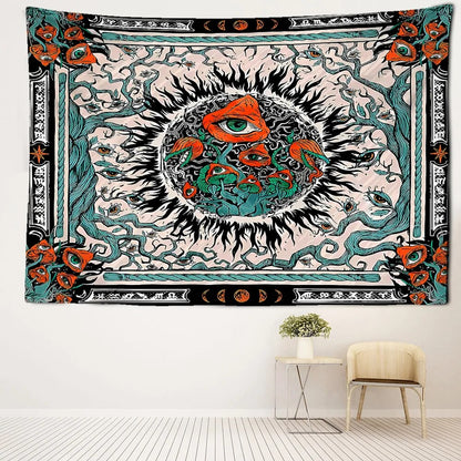 Trippy Mushroom Third Eye Tapestry