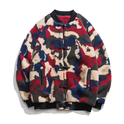 Fleece Camo Button Down Jacket