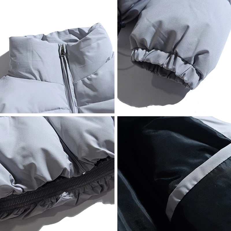 Solid Color Turtleneck Bottom Drawstring Puffer Jacket