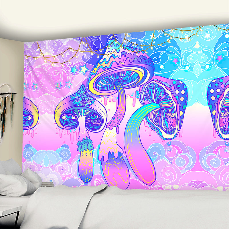 Pastel Mushroom Village Tapestry