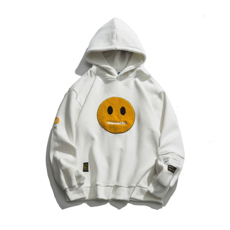 Fleece Smiley Face Hoodie