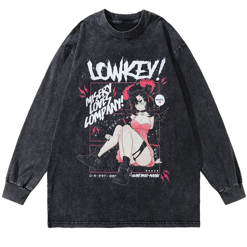 Lowkey Misery Loves Company Anime Long Sleeve T-Shirt