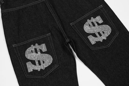 Money Black Denim Straight Jean