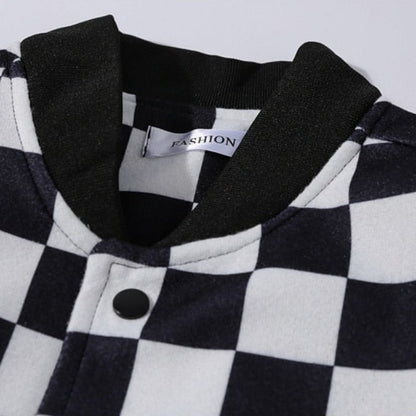 Checkered Bomber Jacket