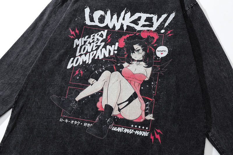 Lowkey Misery Loves Company Anime Long Sleeve T-Shirt