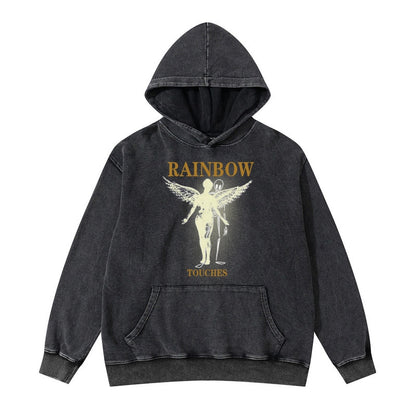 Rainbow Touches Fairy Black Hoodie