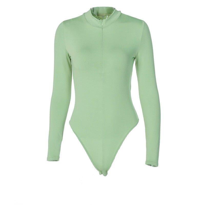 Zip-Up Long Sleeve Bodysuit