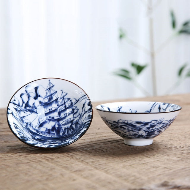 Blue and White Porcelain Tea Bowl 80 ml