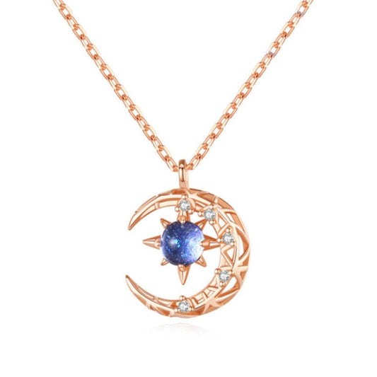Diamond Sun & Moon Necklace
